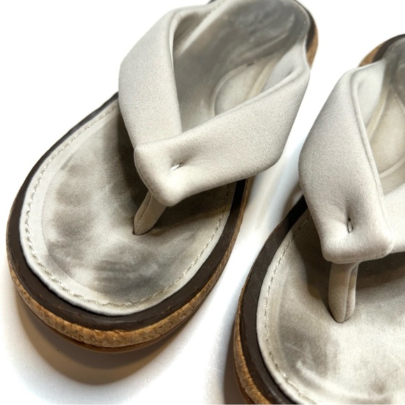 Rag & Bone Parque Thong Recycled Neoprene Flip Flop Sandals Off White Cork Sole - Picture 5 of 13